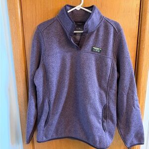 L.L. Bean Heathered Purple Fleece Pullover